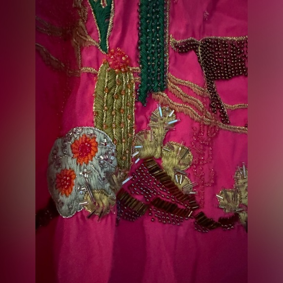 Vintage silk beaded blouse shirt with gemstone buttons. Beautiful! - Picture 8 of 11